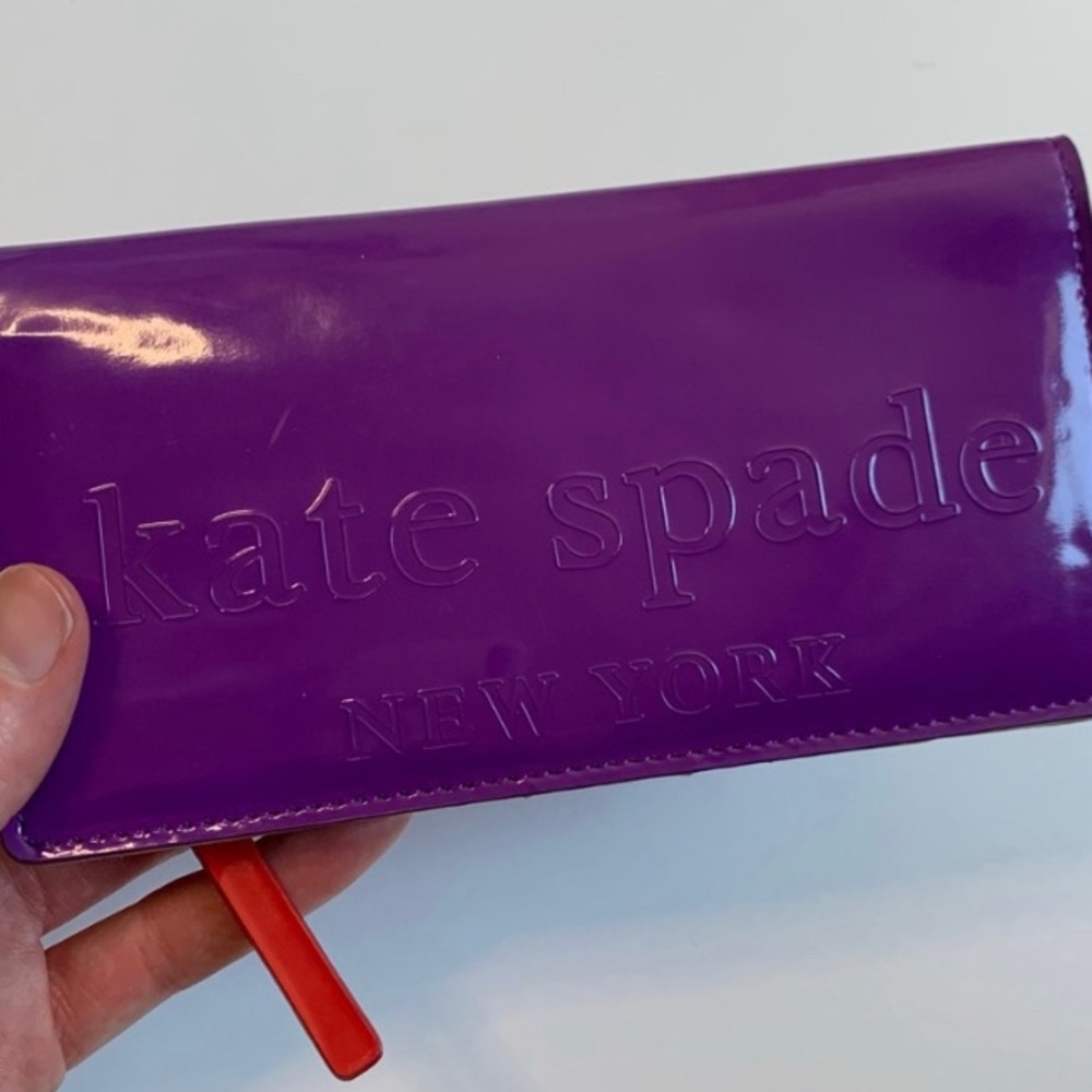 Kate Spade Patent Two Fold Wallet Purple/Pink